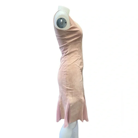 Vintage Danier Pink  Leather Suede Sleeveless Dress Size 4 - Picture 3 of 12